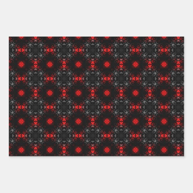 3 Different Colours of Signature Pattern Wrapping Paper Sheet (Front)