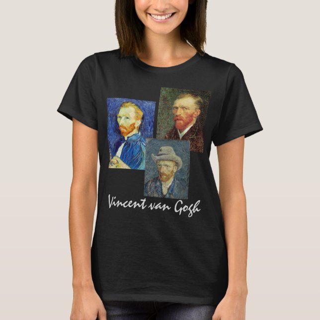 3 different Vincent van Gogh Self Portraits T-Shirt (Front)