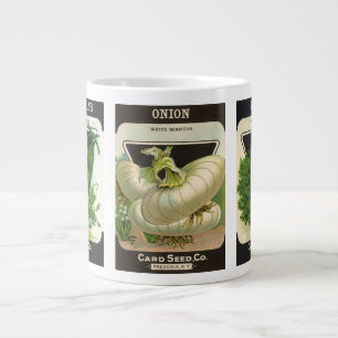 3 Different Vintage Seed Packet Label Art Designs Large Coffee Mug