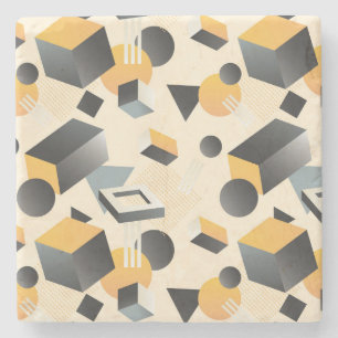 3-Dimential Shapes, Boxes, Cubes, & Triangles Stone Coaster