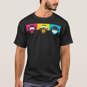 3 Don't See Hear Speak Monkeys No Evil Wise Chimpa T-Shirt