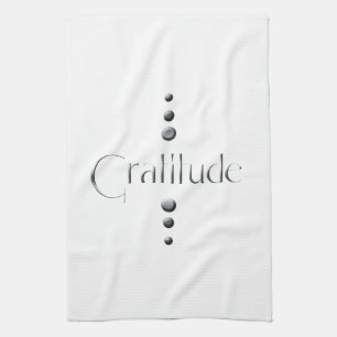 3 Dot Silver Block Gratitude Kitchen Towel