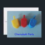 3 Draydels Holiday Card<br><div class="desc">(multiple products selected)a cute tote bag with 3 draydels on a blue background and the words Happy chanukah spelled out in script.</div>