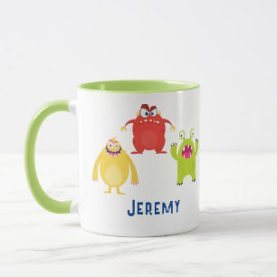 3 Drôle Monstres Cartoon, Nom De L'Enfant Vs 2 Mug