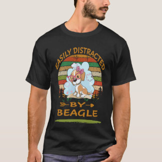 3 Easily Distracted By Beagle T-Shirt
