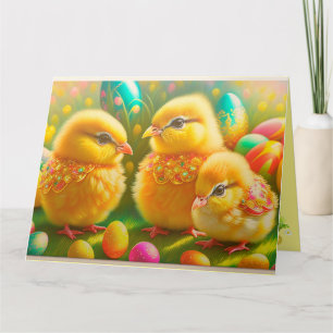3 Easter Chicken Collection Card