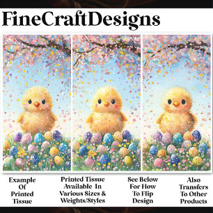 3 Easter Chicks & Eggs, Group 5 CC5 Decoupage Tissue Paper