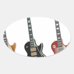 3 ELECTRIC GUITARS OVAL STICKER
