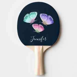 3 Elegant Watercolor Butterflies Ping Pong Paddle