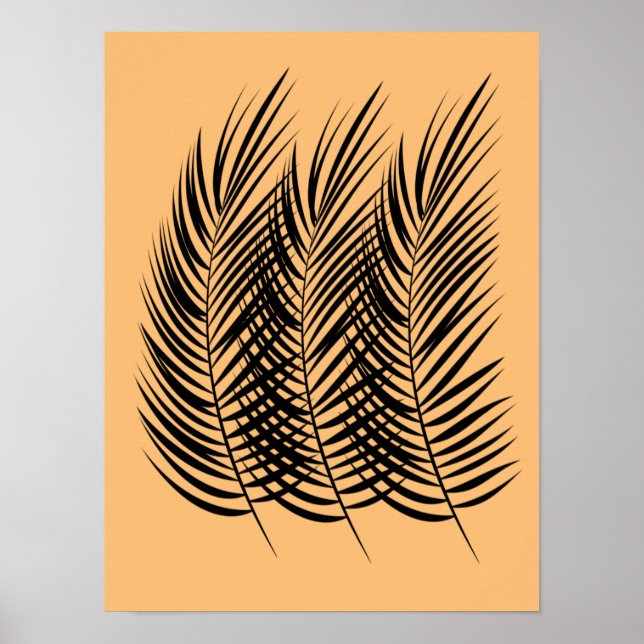 3 ensemble de décoration murale feuille de palmier (Devant)