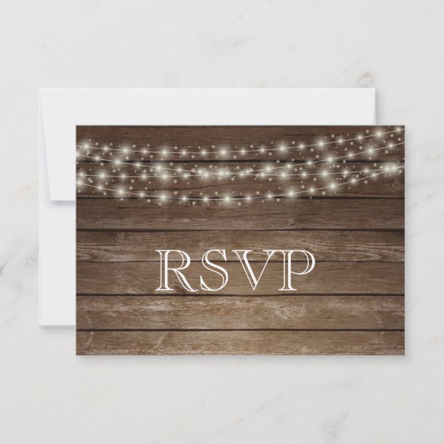 3 Entree Choices Rustic Mason Jar Wedding Response (Front)