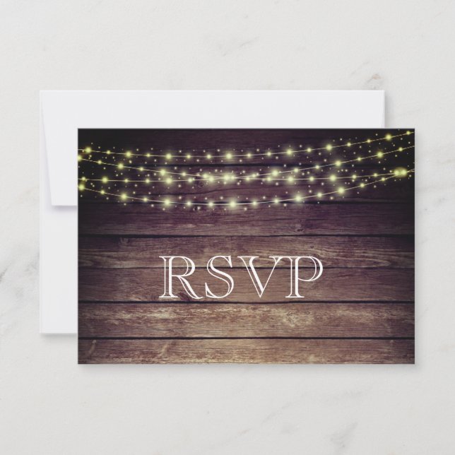 3 Entree Choices Rustic Mason Jar Wedding Response (Front)