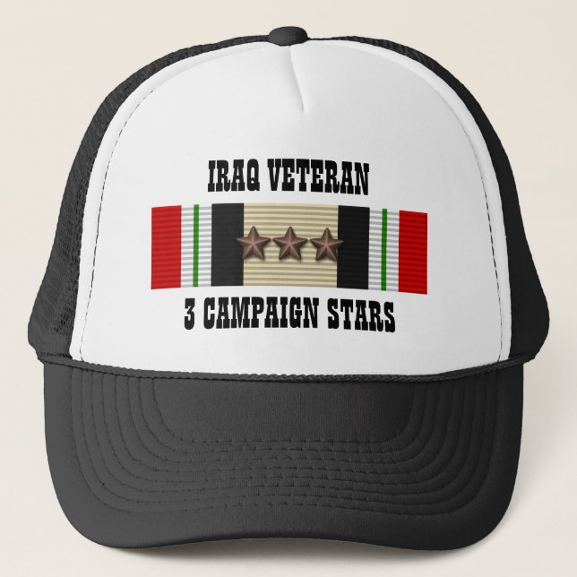3 ÉTOILES DE CAMPAGNE / CASQUETTE / VÉTÉRAN IRAKIE (Devant)