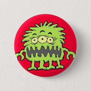 3 Eyed Mongo Monster 2 Inch Round Button