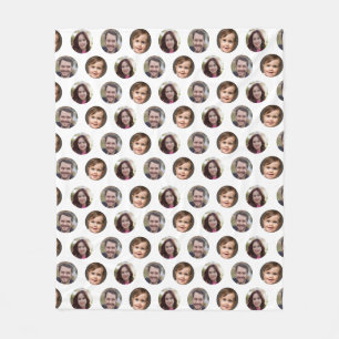 3 Family Members Photo Collage Fleece Blanket