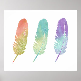 3 Feathers Poster