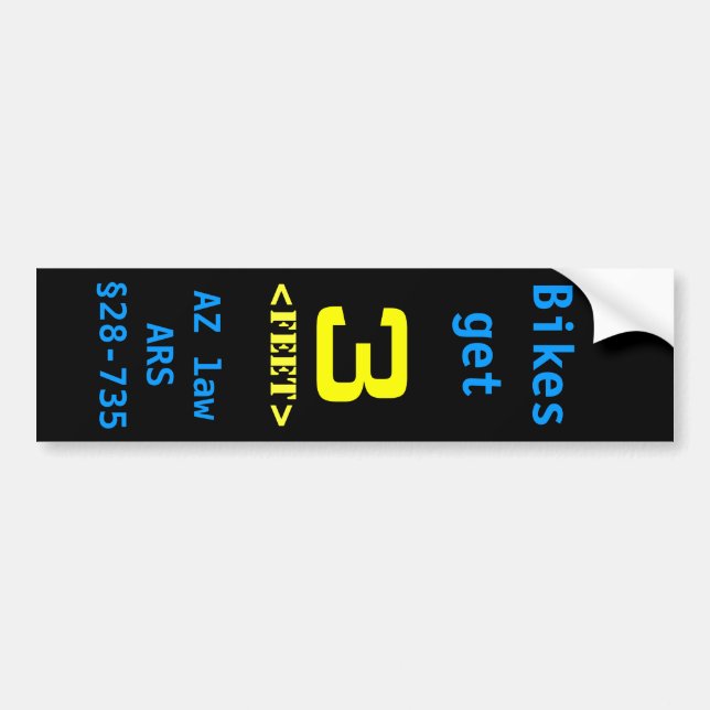3 feet law bumper sticker (Front)