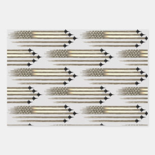 3 Feuilles de papier à envelopper Aéronef américai