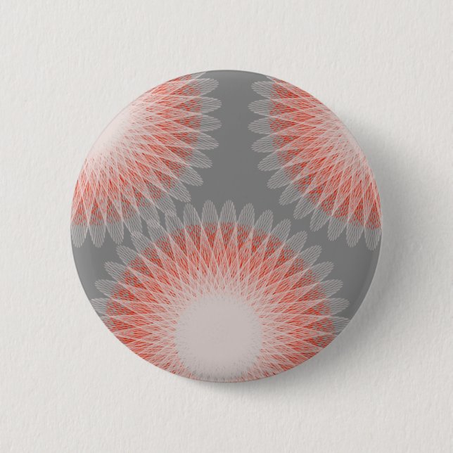 3 flower abstract art 2 inch round button (Front)