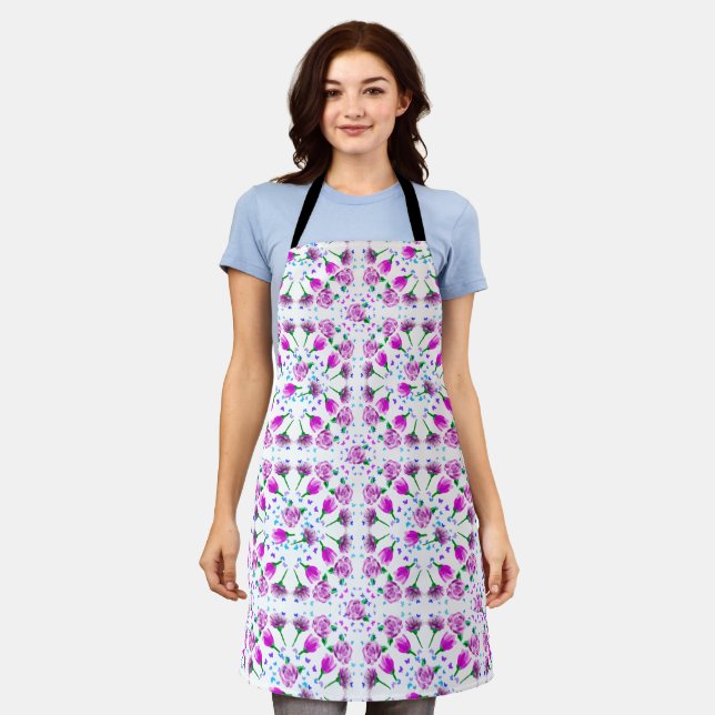 3  Flowers Pattern Apron (Worn)