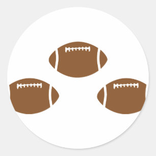 3 footballs classic round sticker