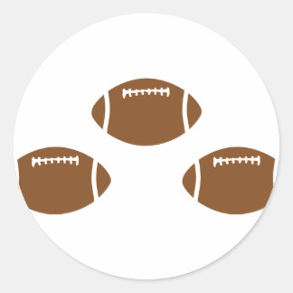 3 footballs classic round sticker