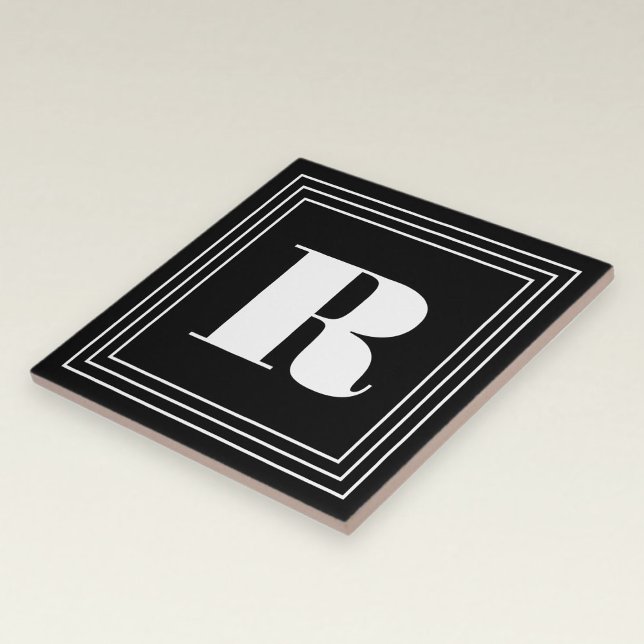 3 Frame Monogram | Black & White Tile (Creator Uploaded)