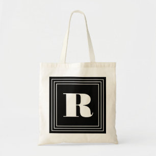3 Frame Monogram Black & White Tote Bag