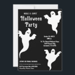 3 Ghosts Black & White Whimsical Halloween Party Invitation<br><div class="desc">Matching items available.</div>