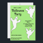 3 Ghosts Green Black Whimsical Halloween Party Invitation<br><div class="desc">Matching items available.</div>