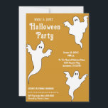 3 Ghosts Orange White Whimsical Halloween Party Invitation<br><div class="desc">Matching items available.</div>