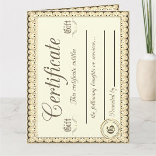 3 Gift Certificates Card
