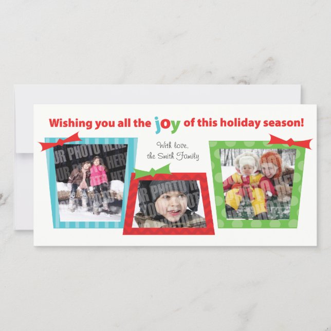 3 Gift Photocard Holiday Card (Front)