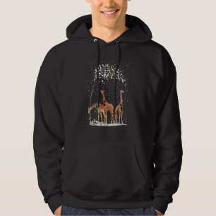 3 Giraffes Scarf Winter Christmas Tree Xmas Snowy Hoodie