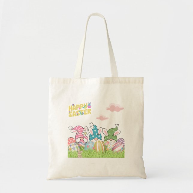 3 Gnomes de Pâques avec Sac fourre-tout Oeufs de P (Devant)