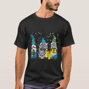 3 Gnomes Menorah Jewish Hanukkah Chanukah Gardenin T-Shirt