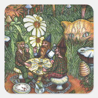 3 Gnomes Square Stickers