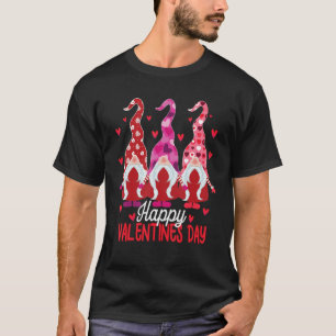 3 Gnomes Valentine Hearts Cute Happy Valentines Da T-Shirt