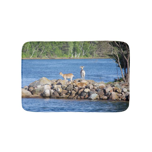 3 Goats on Rocks bathmat (Front)