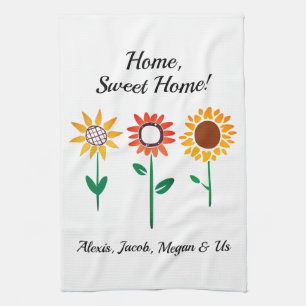 3 Graphic Sunflowers Home Sweet Home DIY Names Vs2 Kitchen Towel