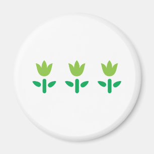 3 Green Flowers Magnet