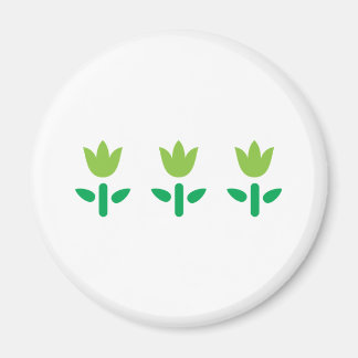 3 Green Flowers Magnet