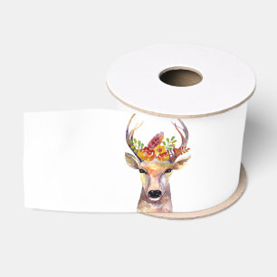 3" Grosgrain Ribbon boho deer Buck Head Browning B