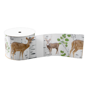 3" Grosgrain Ribbon Deer Doe Buck Woodland Hunting