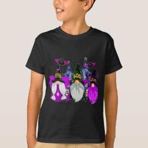 3 Halloween Gnomes Purple Gnome Vampire Gnome Witc T-Shirt