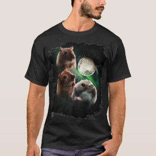 3 Hamster Moon Wolf Hamsters Wolves Howling T-Shirt