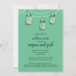 3 Hanging Mason Jars - Engagement Party Invitation