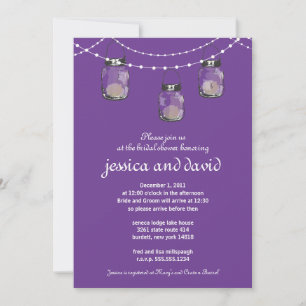 3 Hanging Mason Jars - Engagement Party Invitation