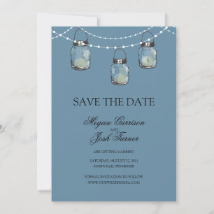 3 Hanging Mason Jars - SAVE THE DATE