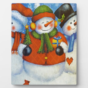 3 Happy Snowmen Plaque